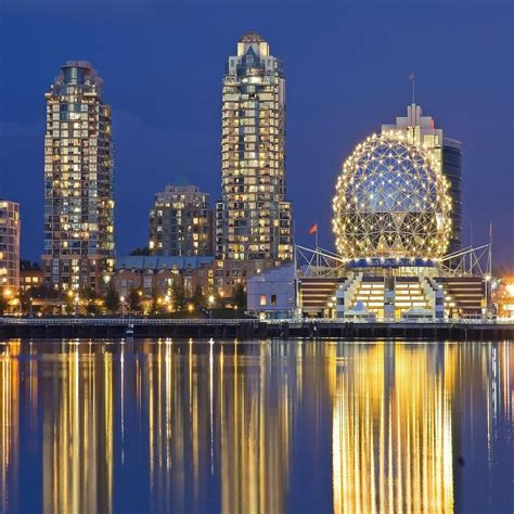 Vancouver At Night Beautiful Places In The World Vancouver Skyline