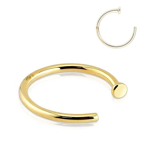 14k Gold Nose Ring Solid 8mm Hoop Non Irritating Skin Safe Real Gold Women And Men