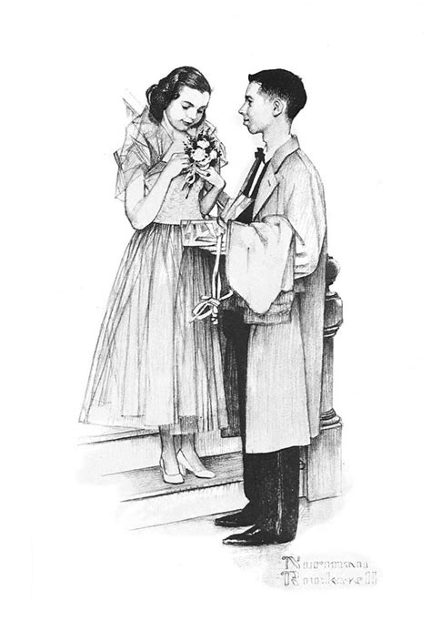 Prom Couple Mass Mutual Life By Norman Rockwell Norman Rockwell