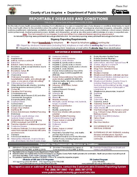 Ohio Communicable Disease Chart Focus