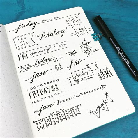 Playing Around With Different Header Styles For My Bulletjournal