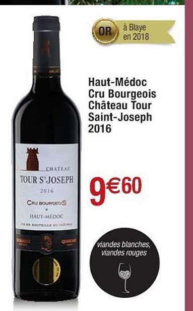 Offre Haut Médoc Cru Bourgeois Château Tour Saint Joseph 2016 Chez Cora