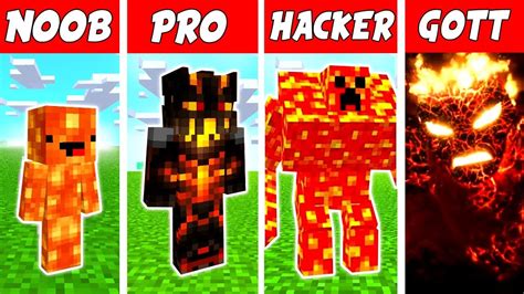 Minecraft Noob Vs Pro Vs Hacker Vs Gott Lava Monster In Minecraft