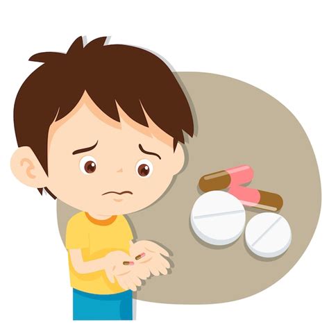 Premium Vector Young Boy With Medicines