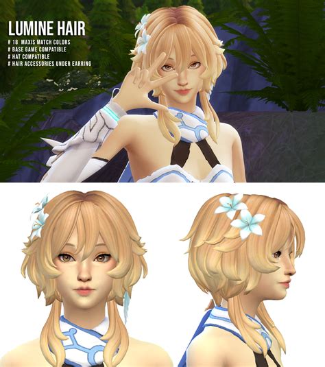 Lumine Hair Megukiru On Patreon In 2021 Sims Hair Sims 4 Anime