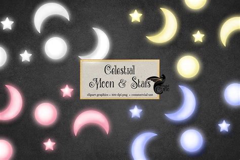 Celestial Moon And Stars Clipart Star Clipart Clip Art Sky Digital