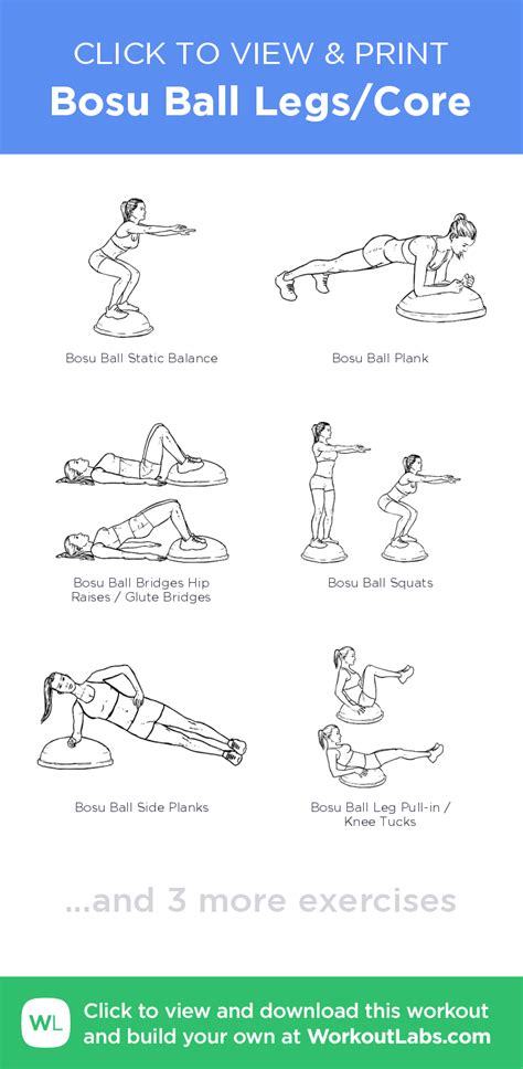 Bosu Ball Legscore Click To View And Print This Illustrated Exercise