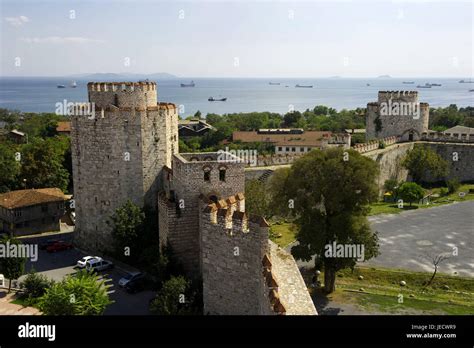 Turkey Istanbul Yedikule Fortress View At The Bosporus Stock Photo