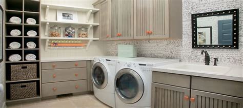 Orange Accents Laundry Room Decoist
