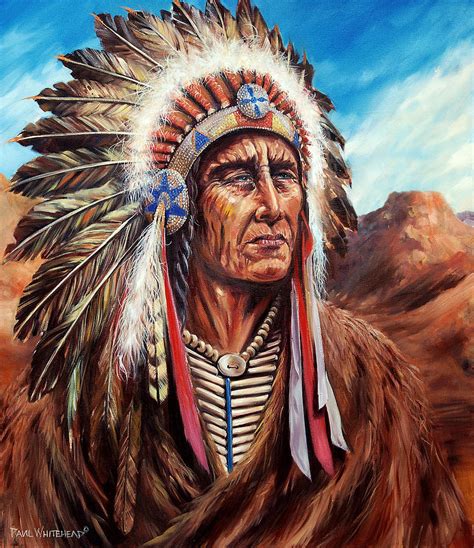 Indian Chief Painting By Paul Whitehead