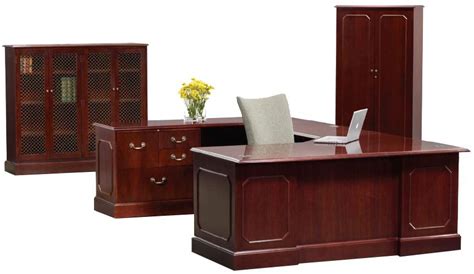 Heritage Series Solid Wood Traditional U Shape Executive Desk Office