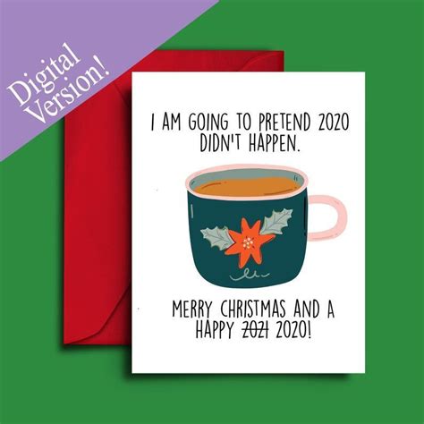 Shop funny snowman with hot chocolate cartoon postcard created by gingerbreadwishes. Printable Funny Christmas Card - 2020 didn't happen - Xmas Cards for Coworkers, Friends, Family ...