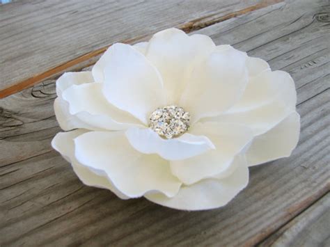 Ivory Magnolia Bridal Flower Hair Clip Fascinator Wedding Accessory