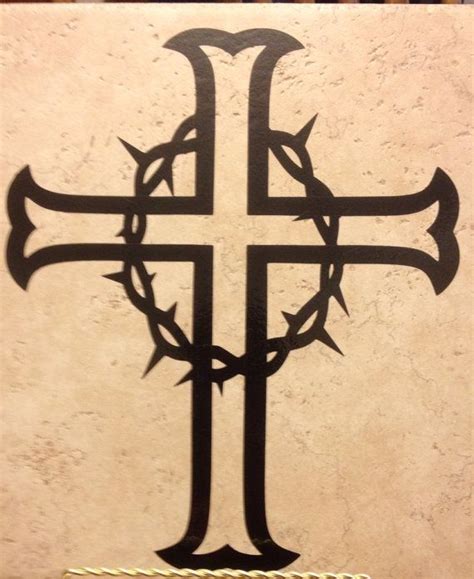 The artist here added a ring too that is probably inspired by lord of the rings. Cross with Crown of Thorns decal by 3BlessedChix on Etsy ...