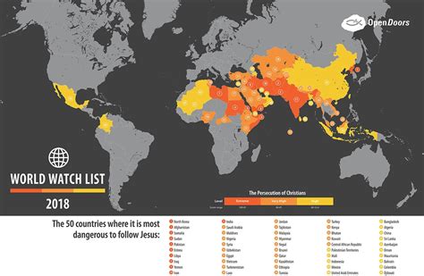 The Top 50 Countries Where Its Most Dangerous To Follow Jesus News