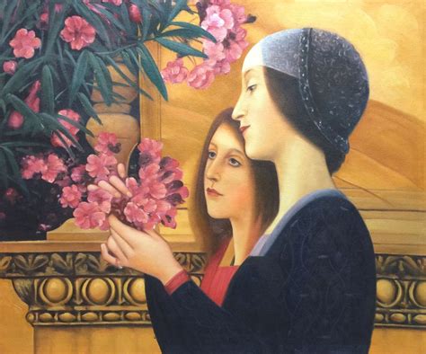 Two Girls With An Oleander Right Detail Painting Tattoo Oil Painting