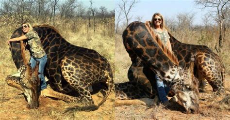 Trophy Hunter Poses In Front Of Black Giraffe She Has