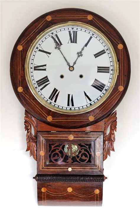 Anglo American Rosewood Drop Dial Clock Circa 1890 Casey Clock