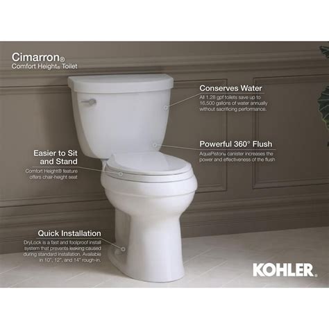 Kohler Cimarron 2 Piece Complete Solution 128 Gpf Single Flush Round