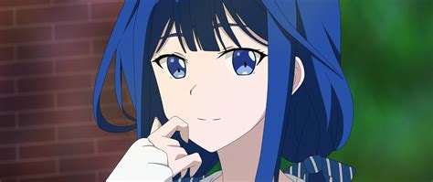 Download Wallpaper 2560x1080 Aki Adagaki Cute Anime Girl Blue Hair
