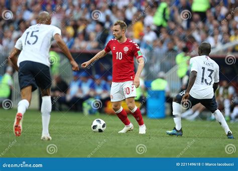 christian eriksen in fifa world cup russian 2018 group c denmark v france editorial stock