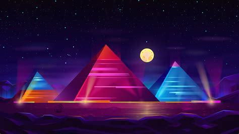 2048x1152 Pyramid Colorful Neon 4k 2048x1152 Resolution Hd 4k Wallpapers Images Backgrounds