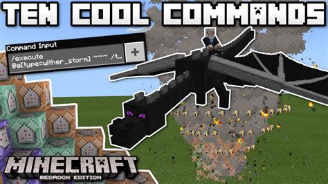 Minecraft Bedrock Ten Cool Commands Ride The Dragon Tutorial