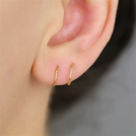 Double Hoop Earrings One Hole Spiral Earrings Black Diamond Etsy Canada