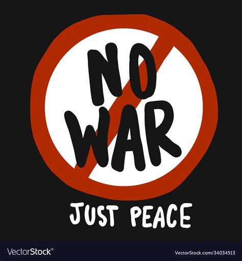 No War Just Peace Logo Royalty Free Vector Image
