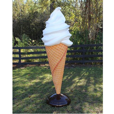 Vanilla Custard Giant Soft Ice Cream Waffle Cone Standing Inches Tall Huge The Kings Bay