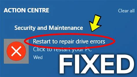 Fix Restart To Repair Drive Errors Warning In Windows 10 Youtube