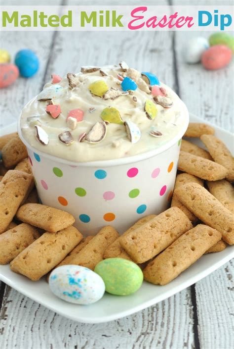 Just mix a mashed banana with a couple of eggs, and cook it like you would a pancake. Malted Milk Easter Dip - Dip Recipe Creations