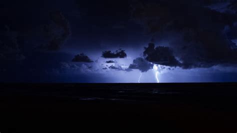 Download Wallpaper 2048x1152 Thunderstorm Lightning Sky Horizon