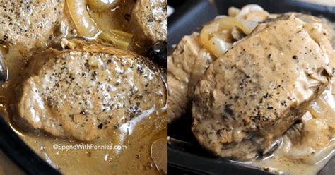 The cream of mushroom soup gravy is great on both the pork chops and mashed potatoes. Crock Pot Pork Chops Mushroom Soup Recipes | Yummly