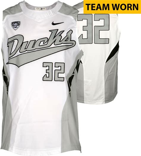 Oregon Ducks Mens Baseball Team Worn 32 White And Silver Jersey Vest