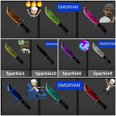 Roblox Murder Mystery 2 Mm2 Godly Complete Sparkle Set Of 10 Items Ebay