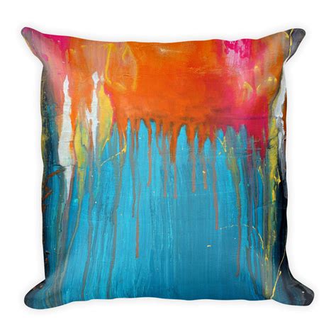 Blue And Orange Abstract Pillow The Modern Home Co By Liz Moran