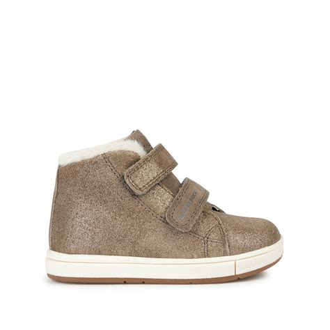 Ademende Leren Sneakers Gevoerd Trottola Taupe Geox La Redoute