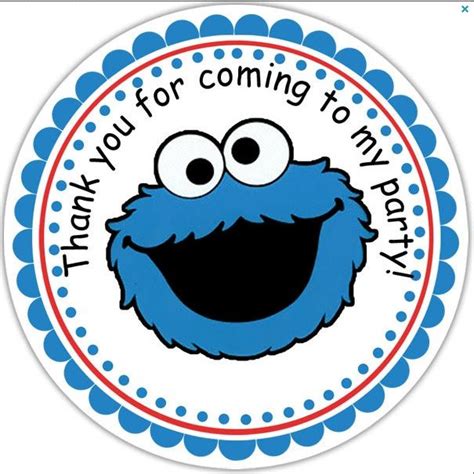 Printable Cookie Monster Birthday Party Monster Cookies Sesame