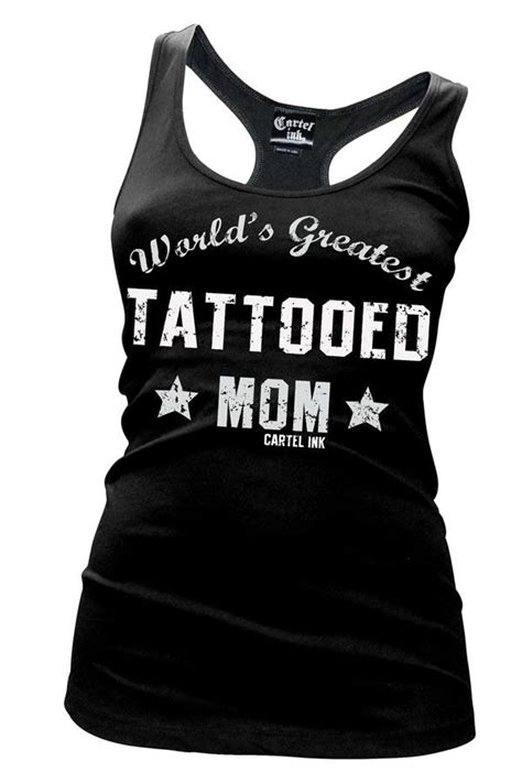 Cartel Ink Womens Tattooed Wifey Girls Racer Back Tank Top Black Mom Tattoos Tank Tops