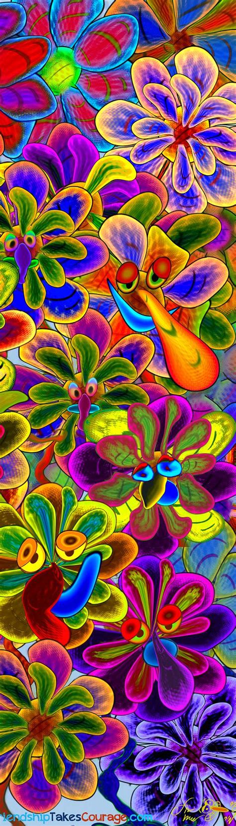Psychedelic Pictures Smiling Flowers Drawings From The Second Story Of