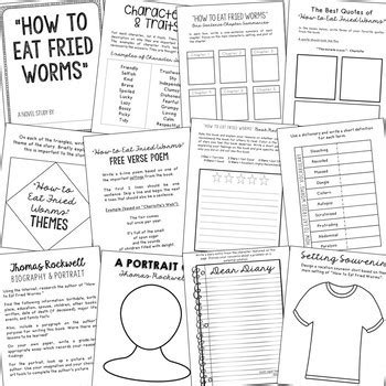 Maybe you would like to learn more about one of these? HOW TO EAT FRIED WORMS Novel Study Unit Activities | Creative Book Report
