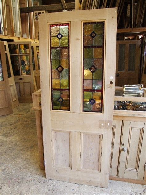 Reclaimed Antique Victorian Stained Glass Front Door Stained Glass