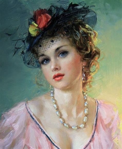 Pingl Sur Art Lady With Pearls