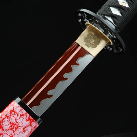 Handmade Spring Steel Red Blade Sharpening Real Japanese Katana Samurai