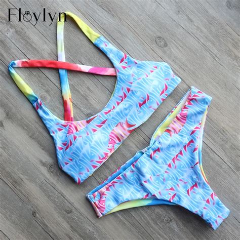 Floylyn Push Up Bikini Top Sexy Women Bandage Brazilian Swimsuit Bottom