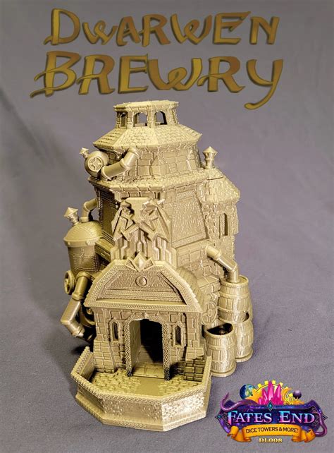 Dwarven Brewery 3d Printed Dice Tower Fates End Etsy