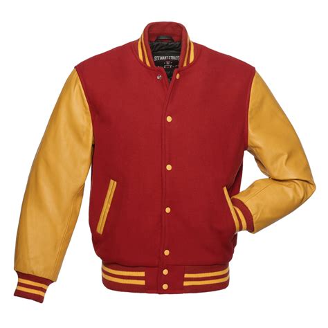 Herrenmode College Unisex Letterman Varsity Jacket Wool And Yellow Gold