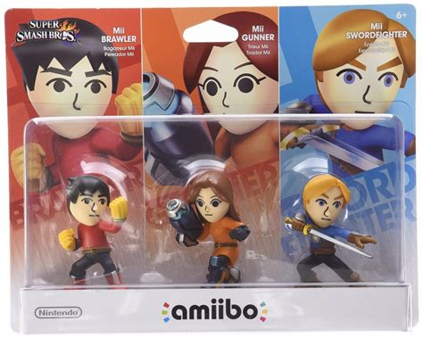 Amiibo Mii Paquete 3 Figuras Nuevo Sellado Super Smash Bros 99800