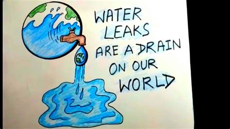 Easy Drawing For Water Conservation Save Earth Save Water Drawing